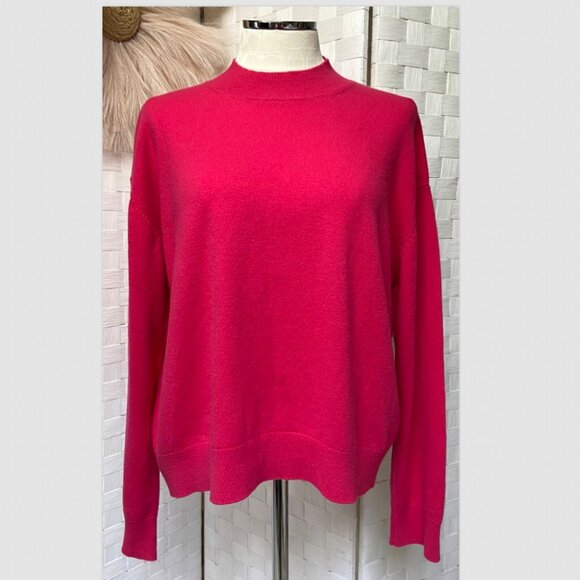 LAST BRAND 100% Cashmere Pullover Mock Neck Pink Sweater Size XL - Picture 1 of 4
